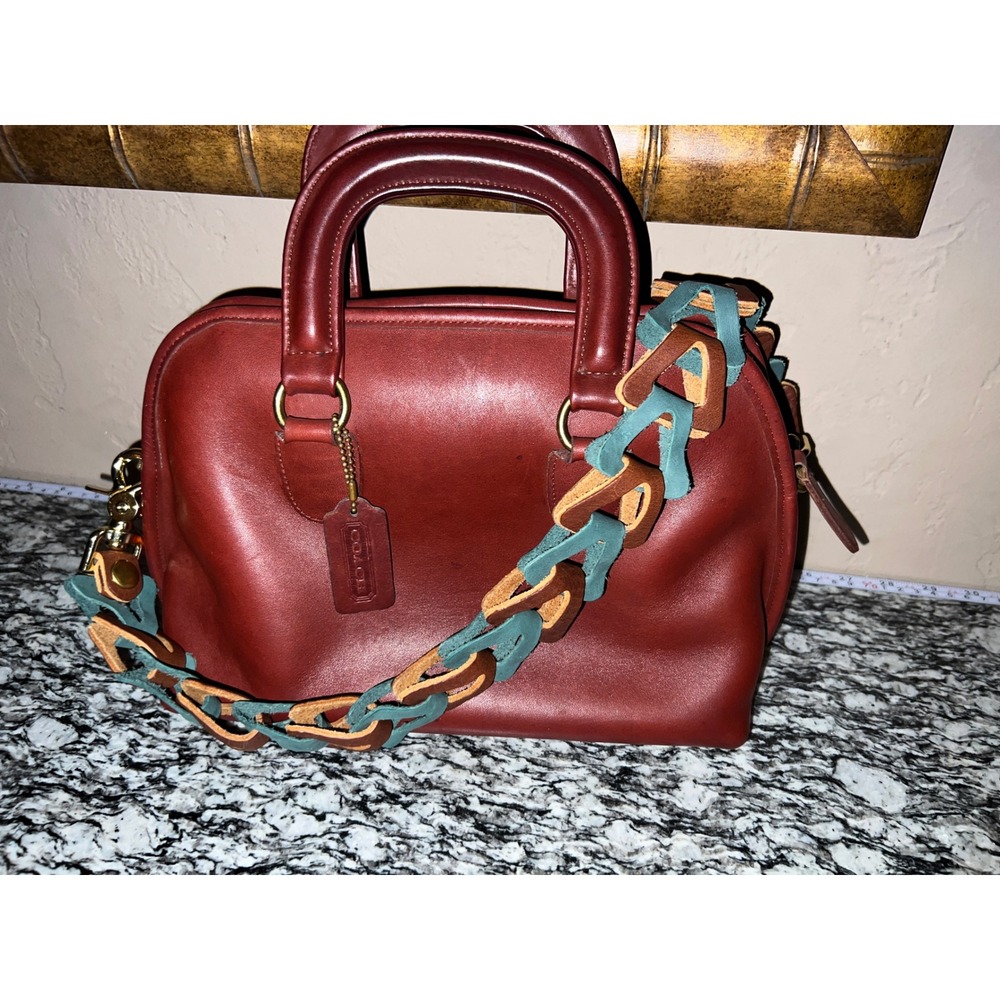 Vintage Coach Baxter 9903 Bordeaux Burgundy Glove Tanned Leather Satchel USA KMM
